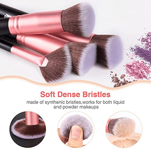 Bestope Pro Set - 16 Pcs Brochas de maquillaje (RoseGold)