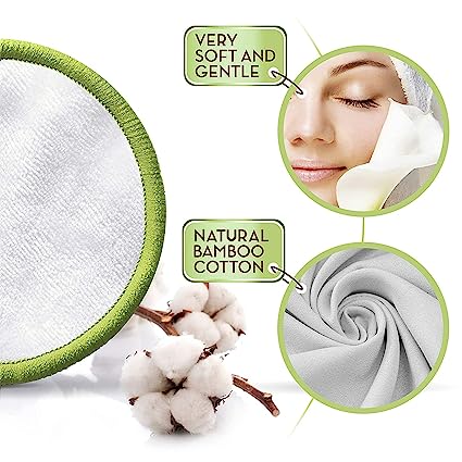 Greenzla Almohadillas reutilizables de algodón de bambú orgánico