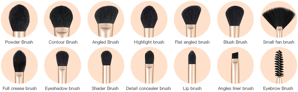 BESTOPE Juego de 14 brochas de maquillaje
