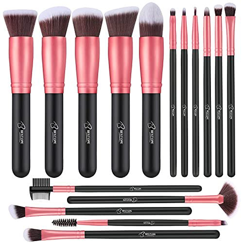 Bestope Pro  Set - 16 Pcs  Brochas de maquillaje (RoseGold)