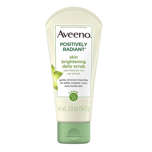 Aveeno Positively Radiant Skin Brightening - Exfoliante facial diario con extracto de soja