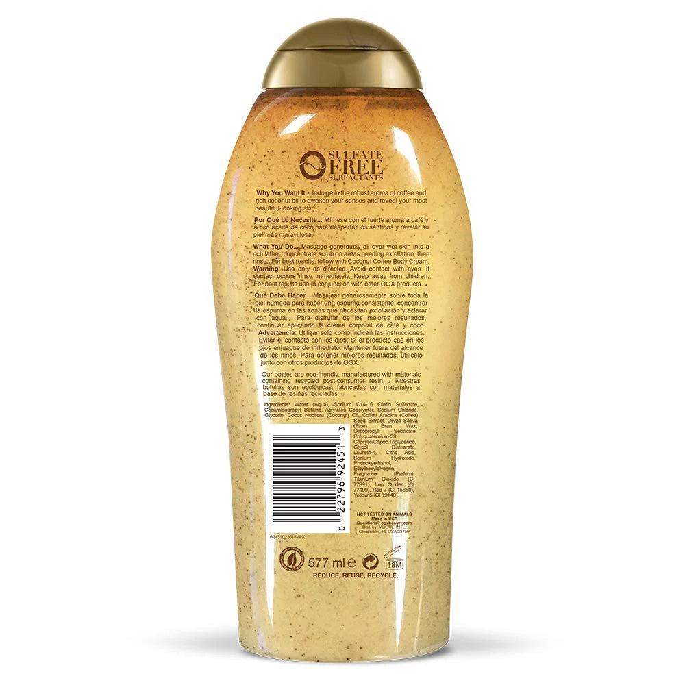 Ogx Exfoliante corporal suavizante de café & coco