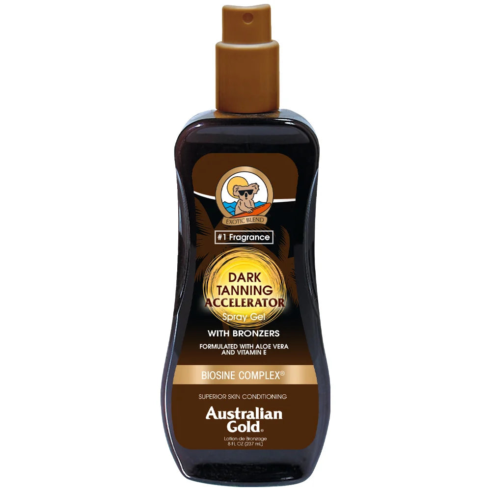 Australian Gold Dark Tanning - Gel Acelerador en Spray con Bronceador